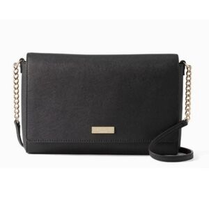 Kate Spade Tilden Place Alek Black Saffiano Leather Crossbody Bag Gold Chain